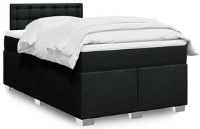 Cama com molas/colchão 120x200 cm tecido preto