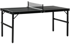 SPORTNOW Mesa de Ping Pong Dobrável de Tamanho Médio com Estrutura de Alumínio Mesa de Ping Pong Portátil para Interior e Exterior 152x76x72 cm Preto