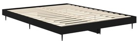 Estrutura de cama 140x190 cm derivados de madeira preto