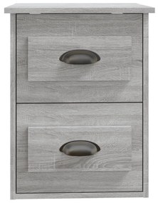 Mesa de cabeceira de parede 41,5x36x53 cm cinzento sonoma