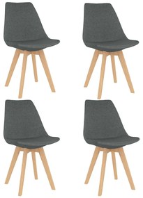 vidaXL Cadeiras de jantar 4 pcs tecido cinzento-claro