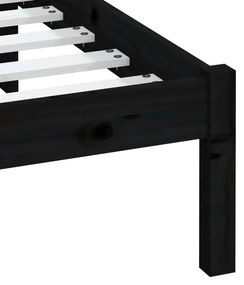 Estrutura de cama 200x200 cm pinho maciço preto