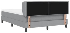 Cama Box Spring com Colchão vidaXL Cinza Claro 140x190 cm Tecido