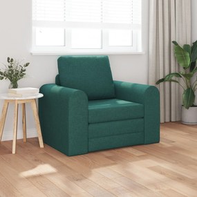 Sofá Cama de Chão 2-em-1 Verde Escuro 98x71x83 cm Tecido