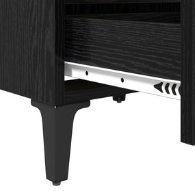 Mesas de Cama 2 pcs Carvalho Preto 40x35x50 cm Madeira Engenharia