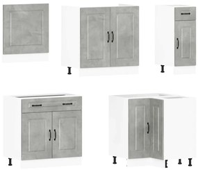 11 peças armário de cozinha conjunto Kalmar concreto cinza