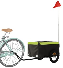 Reboque para bicicleta 30 kg ferro preto e verde