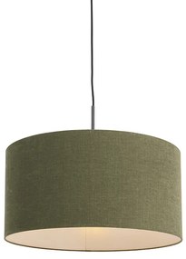 Candeeiro de suspensão preto com cúpula verde 50 cm - Combi 1 Moderno