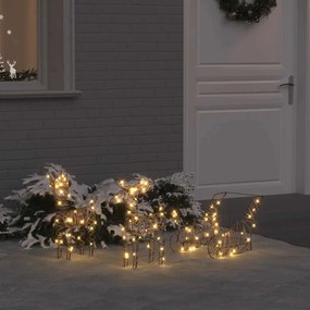 vidaXL Trenó Puxado por Rena Branco quente 53 x 28 x 33 cm Vime