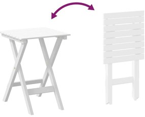Cadeira de baloiço com mesa dobrável álamo maciço branco