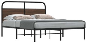 Estrutura cama s/ colchão derivados madeira carvalho castanho