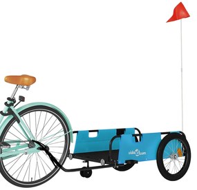 Reboque de bicicleta tecido oxford/ferro azul/preto