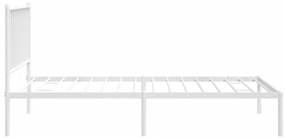 Estrutura de cama com cabeceira 90x190 cm metal branco