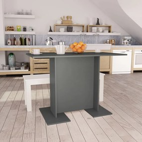 vidaXL Mesa de jantar 110x60x75 cm contraplacado cinzento