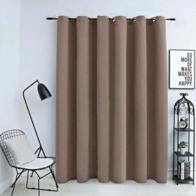 vidaXL Cortina blackout c/ argolas metal 290x245 cm cinza-acastanhado