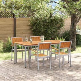 vidaXL Conjunto de Jantar de Jardim com 5 Peças em Madeira Sólida de Acácia e Metal