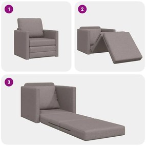 Sofá Cama de Chão 2 em 1 Taupe 74x77x81 cm Tecido
