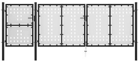 vidaXL Portão de jardim 400x125 cm aço preto