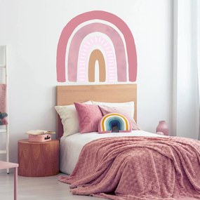 Autocolante de parede arco-íris em cor-de-rosa antigo para rapariga
