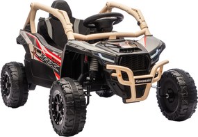 AIYAPLAY Carro Elétrico Infantil Utv Kawasaki Teryx Krx 1000 12 V com 2 Motores de 25 W Telecomando 2,4 Ghz 100x64x56 cm Amarelo | Aosom Portugal