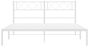 Estrutura de cama com cabeceira 135x190 cm metal branco