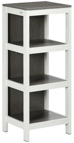 kleankin Estante para Casa de Banho de 3 Níveis Estante de Armazenamento de Casa de Banho Multiuso para Cozinha Sala de Estar Dormitório Anti-Tombo 32x30x82cm Branco e Cinza