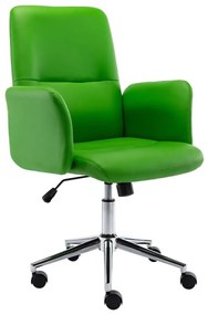 vidaXL Cadeira de escritório couro artificial verde