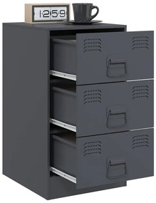 Mesas de cabeceira 2 pcs 34,5x39x62 cm aço antracite