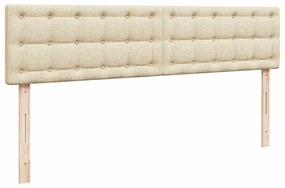 Estrutura de cama otomana com colchões tecido creme 200x200cm