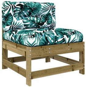 3 pcs conjunto lounge de jardim c/ almofadões pinho impregnado