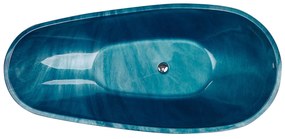 Banheira autónoma a simular mármore 170 x 80 cm azul marinho RIOJA Beliani
