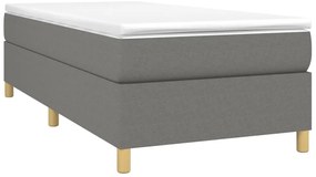 Estrutura de cama sem colchão 90x200 cm tecido cinzento-escuro