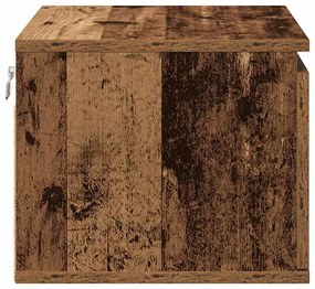 Mesa de cabeceira vidaXL com LED montada na parede em madeira envelhec