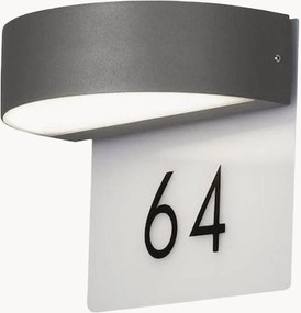 Candeeiro de parede LED para exterior com números de casa Monza