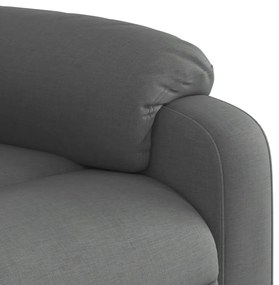 Poltrona elevatória de massagens tecido cinzento-escuro