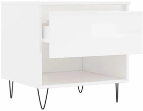 Mesas de centro 2pcs 50x46x50cm deriv. madeira branco brilhante