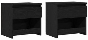 Conjunto de camas de cabeceira vidaXL 2 pcs Carvalho Preto 40x30x39 cm