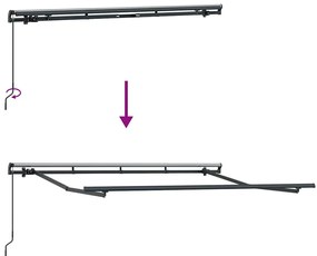 Toldo Retrátil Manual Cinza claro e Antracite