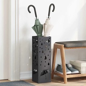 vidaXL Suporte de Guarda-Sol Preto 15.5 x 15.5 x 49 cm Aço