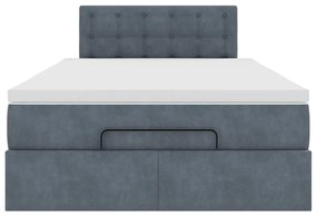 Estrutura de cama otomana com colchão cinza escuro veludo