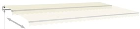 Toldo retrátil manual com postes 6x3,5 m cor creme