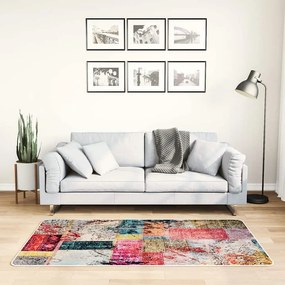 Tapete lavável antiderrapante 80x150 cm patchwork multicor