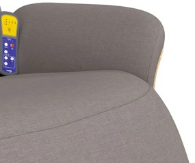 Cadeira massagens reclin. c/ apoio pés tecido cinza-acastanhado