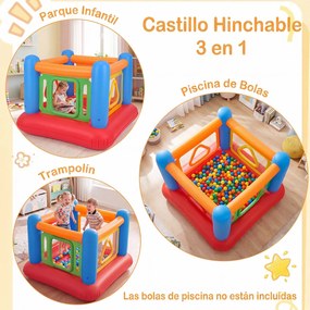 Castelo Insuflável, 160 x 160 x 125 cm, 3 Modos de Diversão, Multicolor 2
