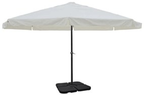 Guarda-sol de jardim em alumínio com base portátil branco