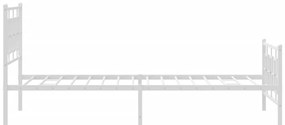 Estrutura de cama com cabeceira e pés 107x203 cm metal branco