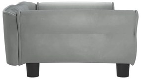 Cama para cães 95x55x30 cm veludo cinzento-claro