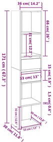 Estante Tado com 2 Gavetas de 171 cm - Cinzento - Design Moderno