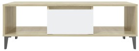 Mesa de centro derivados de madeira branco/carvalho sonoma