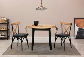 Conjunto de Mesa de Jantar Extensível e Cadeiras Oliver – Carvalho e P